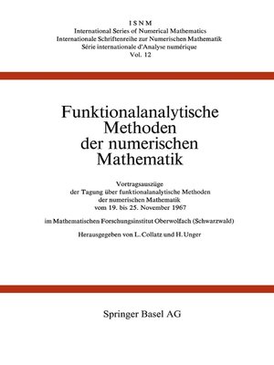 cover image of Funktionalanalytische Methoden der numerischen Mathematik